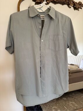 Buck Mason Light Green Short Sleeve Button-Down Shirt